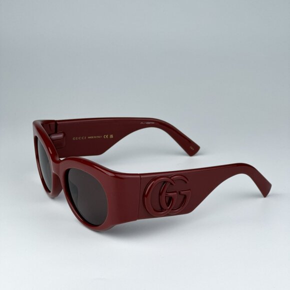 Gucci GG1544S 002 BRAND NEW Sunglasses Burgundy Brown Unisex Oval - Picture 8 of 11